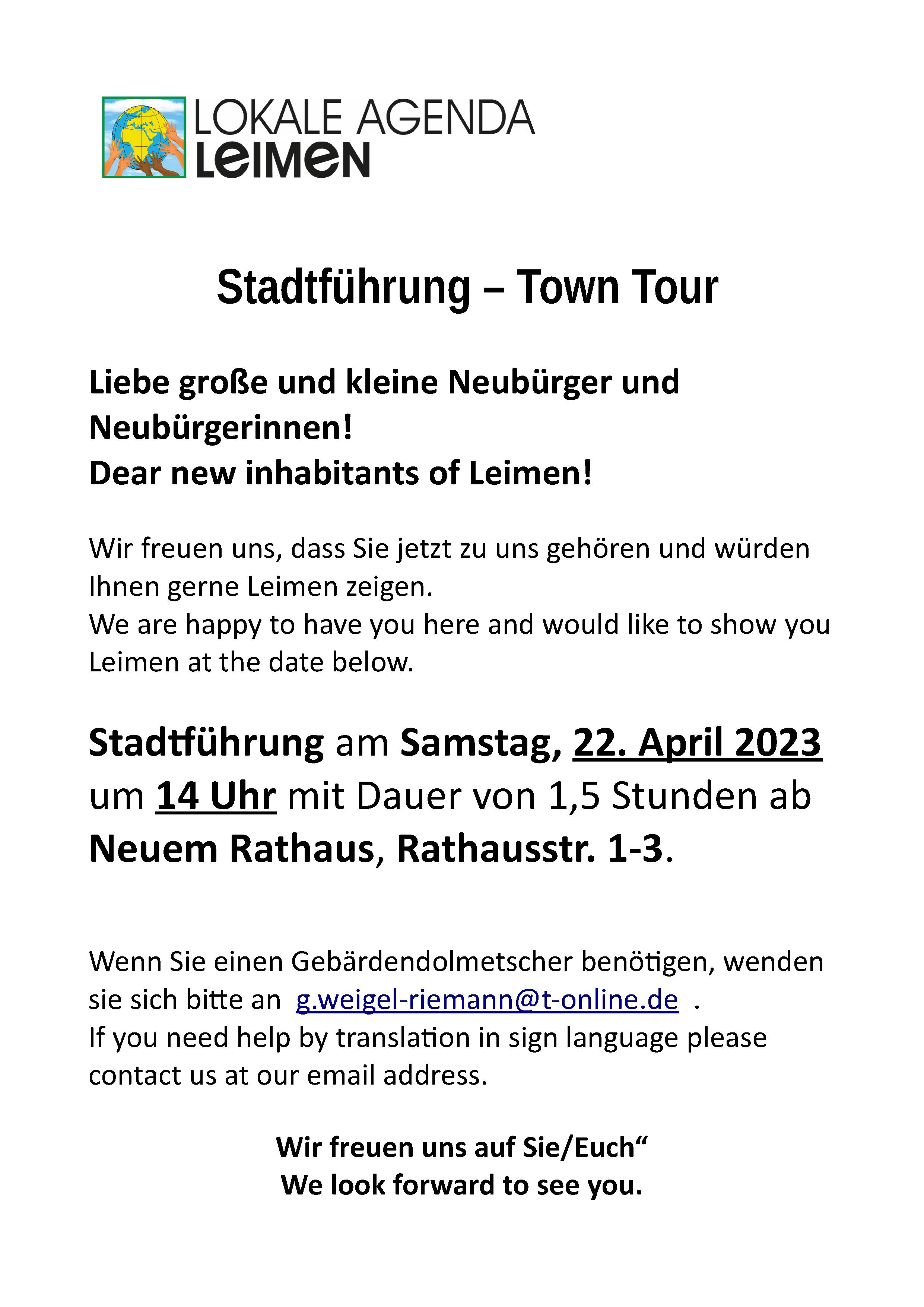 Stadtführung - Town Tour - Lokale Agenda Leimen