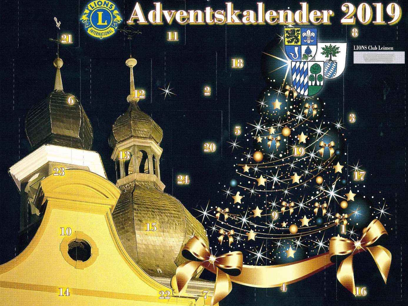  Der diesjährige Adventskalender des Lions Club Leimen hat als Motiv die St. Bartholomäus Kirche in Sandhausen 